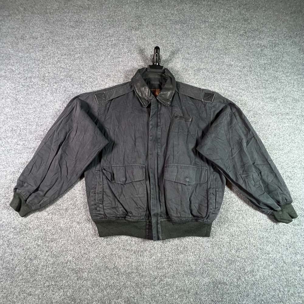 Cockpit USA Type A-2 Bomber Jacket Mens M Black Cotton Air Force Army Z2979N